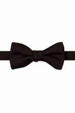 Ted Stanford Chocolate Metro Solid Hand Knot Banded Bow Tie