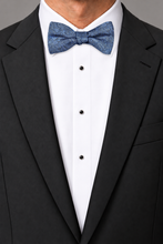 Ted Stanford Cobalt Aries Floral Paisley Hand Knot Banded Bow Tie