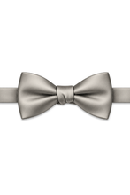 Ted Stanford Creme Metro Satin Hand Knot Banded Bow Tie