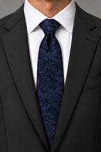 Ted Stanford Dark Navy Aries Floral Paisley Necktie