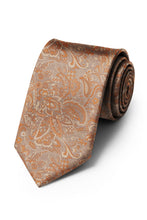 Ted Stanford Dark Peach Aries Floral Paisley Necktie