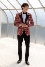 Ted Stanford "Floral Fusion" Burnt Orange Peak Tuxedo Jacket (Separates)