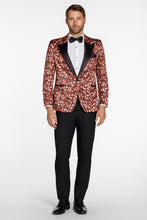 Ted Stanford "Floral Fusion" Burnt Orange Peak Tuxedo Jacket (Separates)
