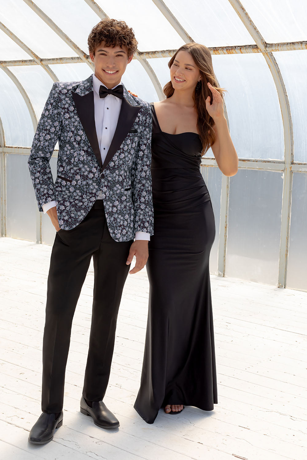 Ted Stanford "Floral Fusion" Dark Grey Peak Tuxedo Jacket (Separates)