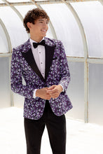 Ted Stanford "Floral Fusion" Plum Peak Tuxedo Jacket (Separates)