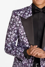 Ted Stanford "Floral Fusion" Plum Peak Tuxedo Jacket (Separates)