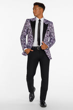 Ted Stanford "Floral Fusion" Plum Peak Tuxedo Jacket (Separates)