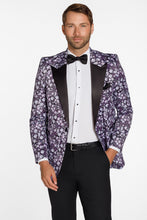 Ted Stanford "Floral Fusion" Plum Peak Tuxedo Jacket (Separates)