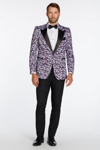Ted Stanford "Floral Fusion" Plum Peak Tuxedo Jacket (Separates)