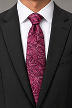 Ted Stanford Fuchsia Aries Floral Paisley Necktie