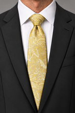 Ted Stanford Gold Aries Floral Paisley Necktie
