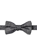 Ted Stanford Graphite Aries Floral Paisley Hand Knot Banded Bow Tie