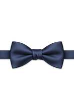 Ted Stanford Indigo Metro Satin Hand Knot Banded Bow Tie