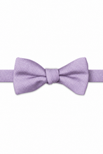 Ted Stanford Lavender Metro Solid Hand Knot Banded Bow Tie