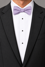 Ted Stanford Lavender Metro Solid Hand Knot Banded Bow Tie