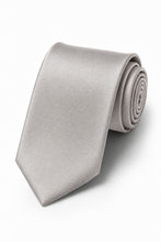 Ted Stanford Light Grey Metro Satin Necktie