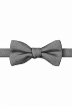 Ted Stanford Light Grey Metro Solid Hand Knot Banded Bow Tie