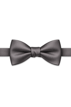 Ted Stanford Medium Grey Metro Satin Hand Knot Banded Bow Tie