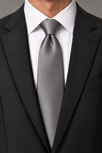 Ted Stanford Medium Grey Metro Satin Necktie