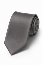 Ted Stanford Medium Grey Metro Satin Necktie