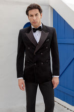 Ted Stanford "Miles" Black Peak DB Velvet Tuxedo Jacket (Separates)