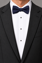 Ted Stanford Navy Metro Solid Hand Knot Banded Bow Tie