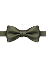 Ted Stanford OD Green Metro Satin Hand Knot Banded Bow Tie