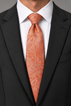 Ted Stanford Orange Aries Floral Paisley Necktie