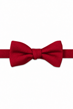 Ted Stanford Red Metro Solid Hand Knot Banded Bow Tie