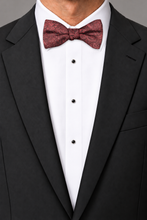 Ted Stanford Ruby Aries Floral Paisley Hand Knot Banded Bow Tie