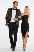 Ted Stanford "Savannah" Black & Gold Peak Tuxedo Jacket (Separates)