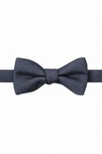 Ted Stanford Slate Blue Metro Solid Hand Knot Banded Bow Tie