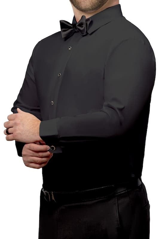 Ted Stanford "Stretch" Black Laydown Formal Shirt