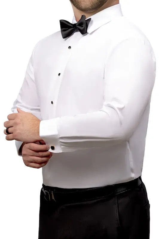 Ted Stanford "Stretch" White Laydown Formal Shirt