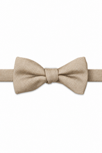Ted Stanford Tan Metro Solid Hand Knot Banded Bow Tie