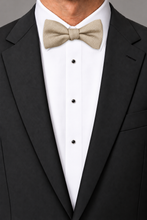 Ted Stanford Tan Metro Solid Hand Knot Banded Bow Tie