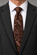 Ted Stanford Tawny Aries Floral Paisley Necktie