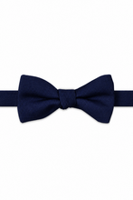 Ted Stanford True Navy Metro Solid Hand Knot Banded Bow Tie
