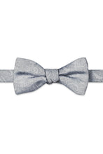 Ted Stanford White Silver Aries Floral Paisley Hand Knot Banded Bow Tie