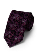 Ted Stanford Wildberry & Raspberry Blossom Floral Necktie