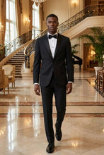 Tiglio "Sienna Porto" Black 2-Button Notch Slim Fit Tuxedo (2-Piece Set)