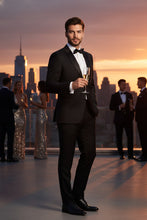 Tiglio "Tufo Trofeo" Black 2-Button Peak Tuxedo (2-Piece Set)