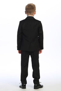 "Georgetown" Kids Black Tuxedo (5-Piece Set)