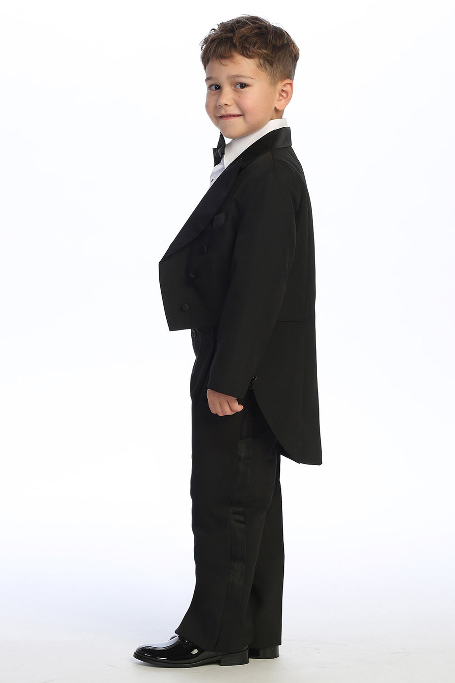 Tip Top "Oliver" Kids Black Peak Tuxedo Tail 5-Piece Set