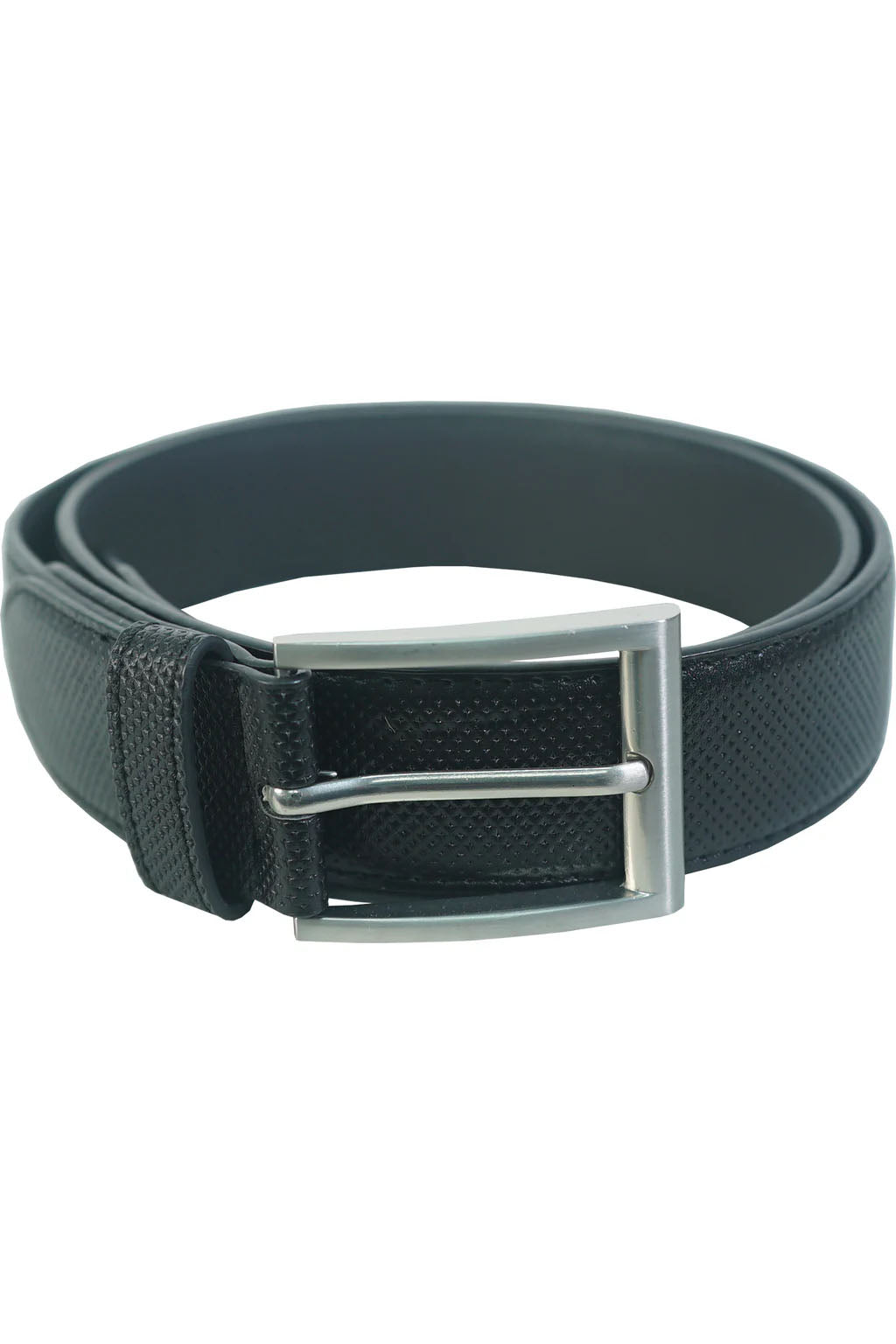 Vangelo Black Debossed Dress Belt
