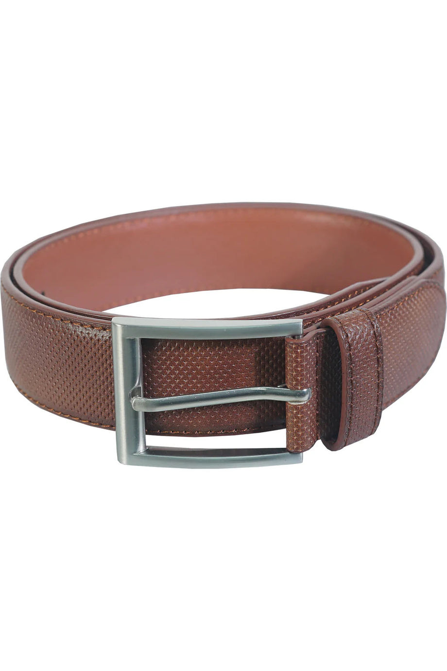 Vangelo Cognac Debossed Dress Belt