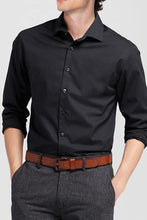 Verno Fashion "Icon" Black Laydown Cotton Blend Dress Shirt