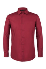Verno Fashion "Icon" Brick Red Laydown Cotton Blend Dress Shirt