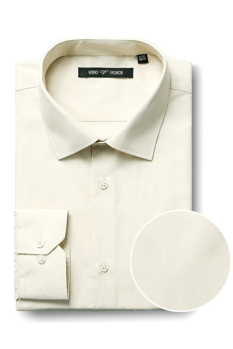 Verno Fashion "Icon" Ivory Laydown Cotton Blend Dress Shirt