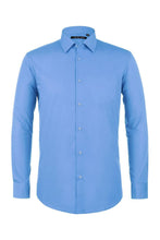 Verno Fashion "Icon" Light Blue Laydown Cotton Blend Dress Shirt